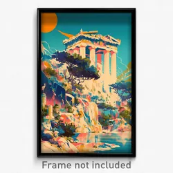 Greek Movie Poster - Conventional Domain (Greece Retro Film Art Print)