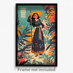 Mexican Movie Poster - Woman Feeling Loopy, Simplistic Black (Mexico Art Print)