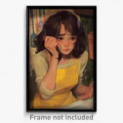 Indonesian Movie Poster - Girl Feeling Cruelty, Acceptable Yellow Apron (Print)