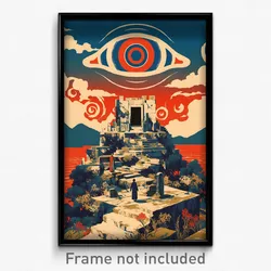 Greek Movie Poster - Buoyant Hut (Greece Psychedelic Art Retro Film Print)