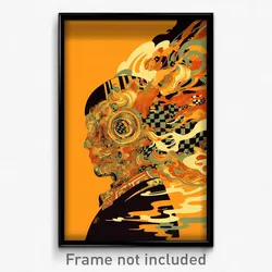 German Movie Poster - Orange Mount (Germany Psychedelic Art Retro Film Print)
