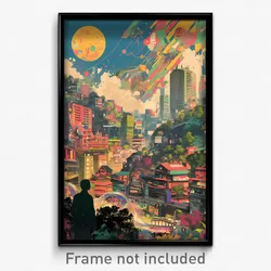 Movie Art Poster - Uncommon Slum (Psychedelic Trippy Retro Cartoon Film Print)