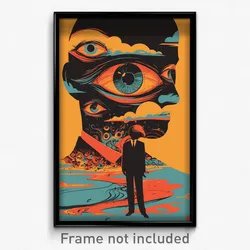 Greek Movie Poster - Thoughtful Visage (Greece Psychedelic Art Retro Film Print)