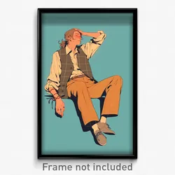 Art Poster - Man Feeling Lazy Wearing Thrifty Vest (Art Print)