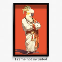 Anime Art Poster - Yellowtip Cockatoo Feeling Grumpiness, Mundane Greek Clothes