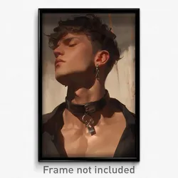 Art Poster - Man Feeling Strong Wearing Noisy Black Choker (Print)