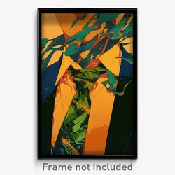 Anime Art Poster - Boy Feeling Miserliness Wearing Green Orange Necktie (Print)