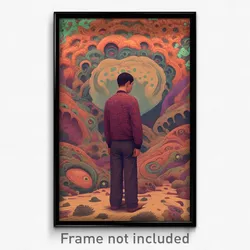 Art Poster - Man Feeling Disheartened Wearing Strong Raglan Sleeves (Art Print)