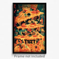French Movie Poster - Bumpy Pizza (France Psychedelic Art Retro Film Print)