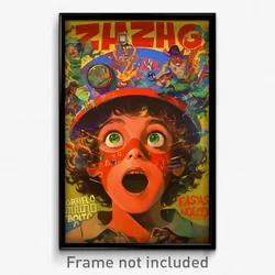 Brazilian Movie Poster - Boy Feeling Excited, Slim Red Headwear (Art Print)