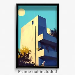 Icelandic Movie Poster - Sky Blue Spanish Architecture (Iceland Film Art Print)