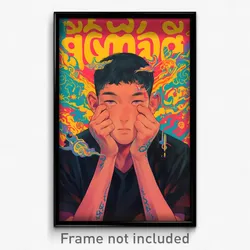 Thai Movie Poster - Man Feeling Grouchiness, Shady Black Undershirt (Art Print)