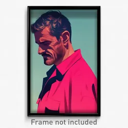 Spanish Movie Poster - Man Feeling Self Loathing, Grand Pink Jacket (Art Print)