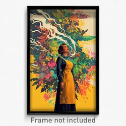 Mexican Movie Poster - Woman Feeling Astonished, Admirable Yellow Apron (Print)