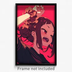 Anime Art Poster - Girl Feeling Glee Wearing Oddball Wrist Scrunchie (Print)