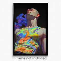 Anime Art Poster - Man Feeling Arrogant Wearing Zany Tank Top (Print)