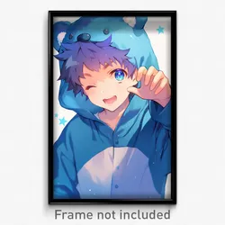 Art Poster - Boy Feeling Driven Wearing Reasonable Kigurumi (Art Print)