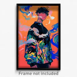Art Poster - Boy Feeling Smug Wearing Modest Tress Ribbon (Art Print)