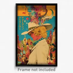 French Movie Poster - Man Feeling Discontentment, Sparkling Cowboy Hat (Print)