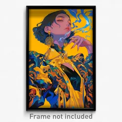 Art Poster - Woman Feeling Miserliness Wearing Posh Costume (Art Print)