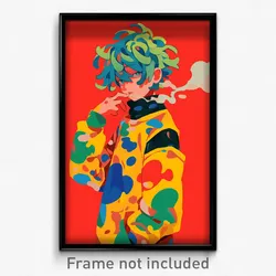 Anime Art Poster - Man Feeling Courage Wearing Complex Multicolored (Print)