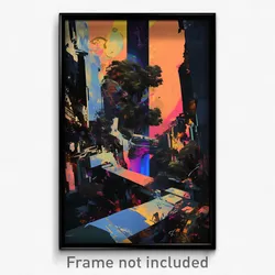 Art Poster - Damaged City (Psychedelic Trippy Weird 11x17 Print)