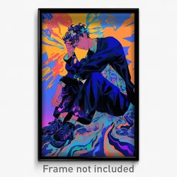 Anime Art Poster - Boy Feeling Schadenfreude, Sparkling Living Clothes (Print)