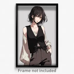 Anime Art Poster - Woman Feeling Rash Wearing Expensive Cropped Vest (Print)