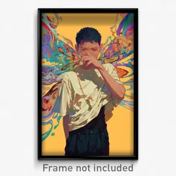 Anime Art Poster - Boy Feeling Fascination, Simplistic Mechanical Wings (Print)