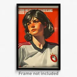 German Movie Poster - Woman Feeling Sullenness, Silver Soccer Uniform (Print)