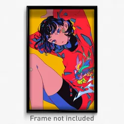 Anime Art Poster - Boy Feeling Friendliness Wearing Quaint Red Bodysuit (Print)