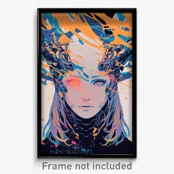 Movie Art Poster - Girl Feeling Attraction, Stimulating Grey Headwear (Print)