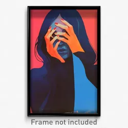 Icelandic Movie Poster - Woman Feeling Moody, Imaginative Blue Bodysuit (Print)