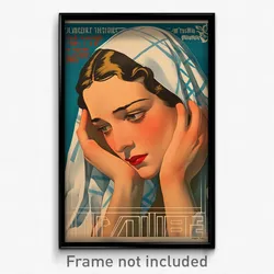 Greek Movie Poster - Girl Feeling Distracted, Stylish Headdress (Art Print)