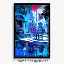 Art Poster - Colorless Pool (Psychedelic Trippy Weird 11x17 Cartoon Print)