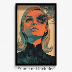 Icelandic Movie Poster - Woman Feeling Calmness, Whimsical Popped Collar (Print)