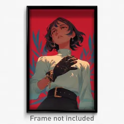 Greek Movie Poster - Girl Feeling Lonely, Quaint Two Tone Gloves (Art Print)