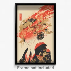 Anime Art Poster - Woman Feeling Awe Wearing Whimsical Red Headwear (Print)