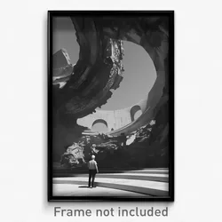 Art Poster - Colorless Amphitheatre (Psychedelic Trippy Weird Cartoon Print)