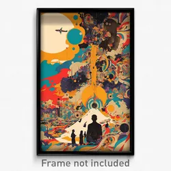 Spanish Movie Poster - White Tableau (Spain Psychedelic Art Retro Film Print)