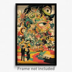 Thai Movie Poster - Crowded Book (Thailand Psychedelic Art Retro Film Print)