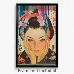 Japanese Movie Poster - Woman Feeling Admiration, Ragged Ribbon Trimmed Sleeves