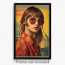 French Movie Poster - Woman Feeling Interest, Immaculate Aviator Sunglasses