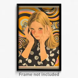 German Movie Poster - Girl Feeling Relaxed, Tidy Adjusting Necktie (Art Print)