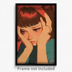 French Movie Poster - Girl Feeling Pessimism, Notable Two Sided Fabric (Print)