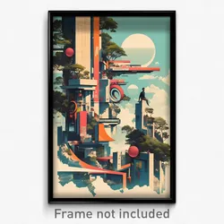 Mexican Movie Poster - Rubbery Futuristic Architecture (Mexico Film Art Print)