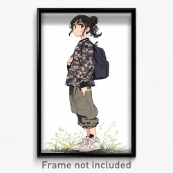 Anime Art Poster - Girl Feeling Unsettled, Fabulous Layered Clothes (Print)