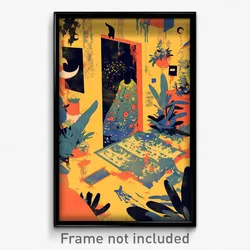 Art Poster - Unsightly Hideout (Psychedelic Trippy Weird 11x17 Cartoon Print)