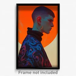 Art Poster - Boy Feeling Scorn Wearing Able Hoop Earrings (Print)