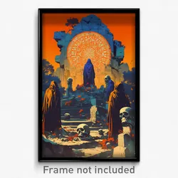 French Movie Poster - Stained Gate (France Psychedelic Art Retro Film Print)